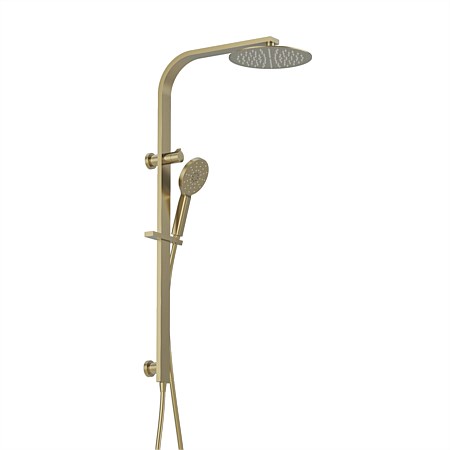 Plumbline Venice Round Shower Column Brushed Brass