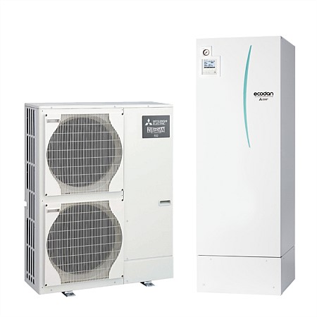 Mitsubishi Electric Ecodan 14.0kW Single Phase Hot Water Heat Pump + 200L Cylinder
