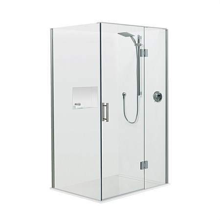 Atlantis Brenner 1000mm RH 2 Wall Shower Enclosure Flat Wall | White Joinery