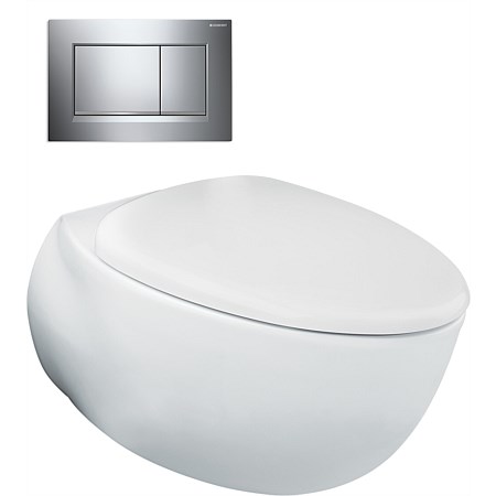Toto Le Muse Wall-Hung P-Trap Toilet Suite with Square Push Panel