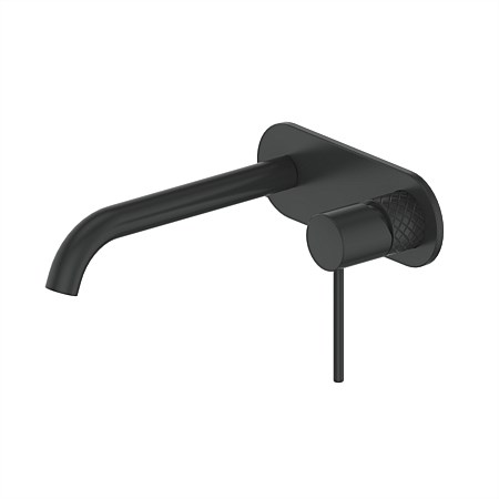 Greens Textura Wall Basin Mixer with Faceplate Matte Black