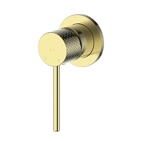 Greens Mika Shower Mixer with 25mm High Flow Cartridge Mini Plate Brushed Brass