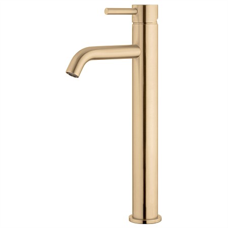 Voda Storm High Rise Basin Mixer Brushed Brass