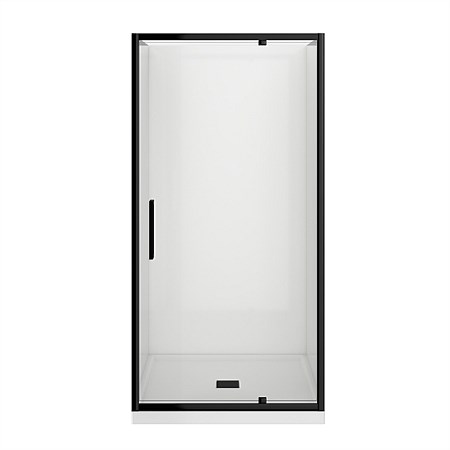 LeVivi Kingston 1000mm 3 Sided Flat Wall Shower Enclosure Black