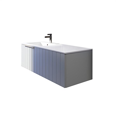 St Michel Savoy 50 Console 1200mm LH Wall-Hung Vanity Villa Blue Matte