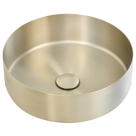 Progetto Oli Round Stainless Steel Vessel Basin Brushed Brass