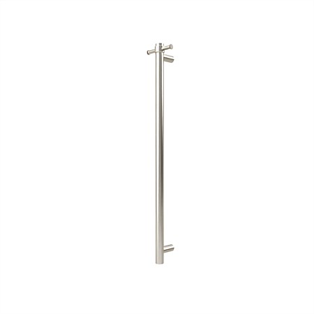 Tranquillity Round Vertical Heated Towel Bar 1000mm Brushed Stainless