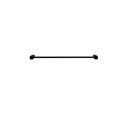 Tranquillity Single Towel Rail 600mm Square Black