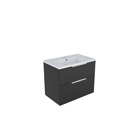 LeVivi Positano 900mm Wall-hung Vanity Double Drawer Matt Black