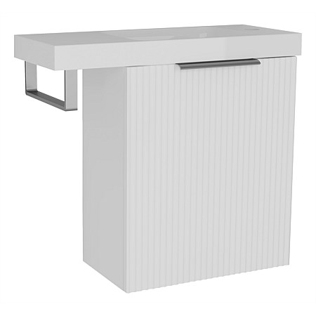 LeVivi Positano Vogue Extension 600mm Wall-hung Ensuite with Towel Rail & Left Hand Door Matt White