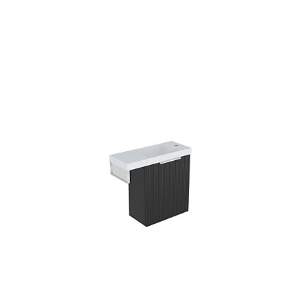 LeVivi Positano Extension 600mm Wall-hung Ensuite with Towel Rail & Right Hand Door Matt Black