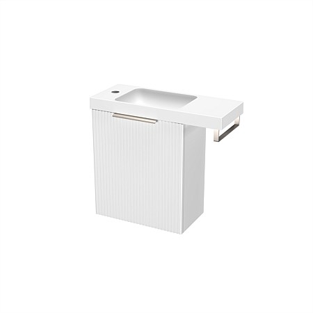 LeVivi Positano Vogue Extension 600mm Wall-hung Ensuite with Towel Rail & Right Hand Door Matt White