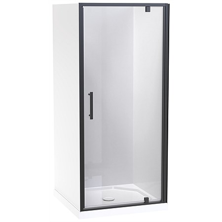 Clearlite Induro 900mm 3 Sided Shower Enclosure Black