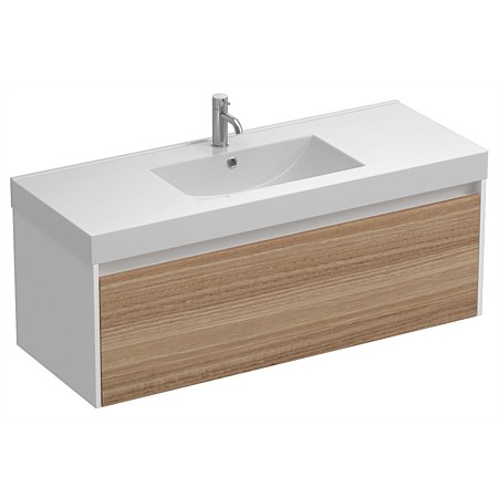 LeVivi Capri 1200mm Wall-Hung Vanity White/Simply Eucalyptus