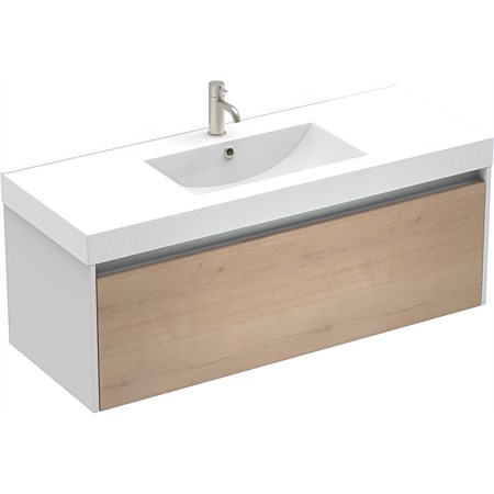 LeVivi Capri 1200mm Wall-Hung Vanity White Ranfurly Oak