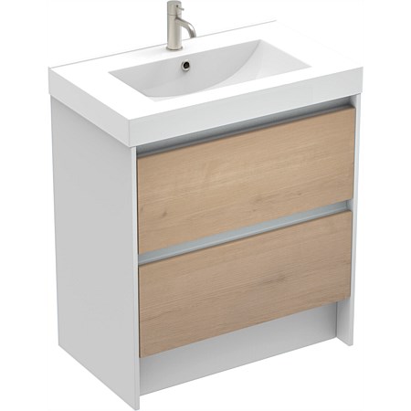 LeVivi Capri 750mm Floor-standing Vanity White Ranfurly Oak