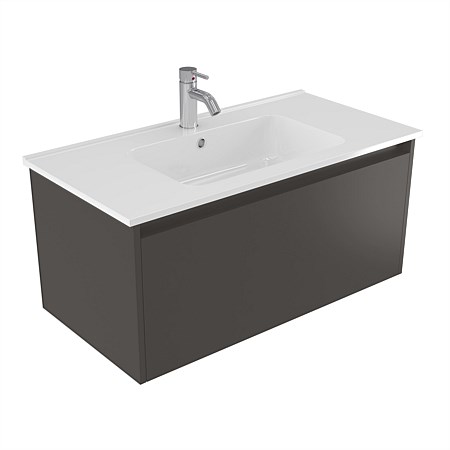 Elementi Sienna 900mm Wall-Hung Vanity with Polymarble Top Bullet