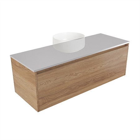 Elementi Sienna 1200mm Wall-Hung Vanity Moonlight Elestone Flat Top Southern Oak Timberland