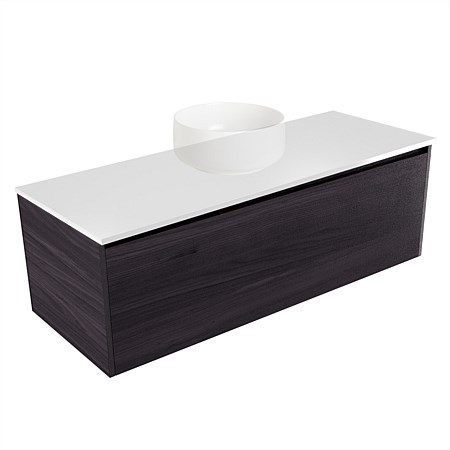 Elementi Sienna 1200mm Wall-Hung Vanity White Elestone Top Fiordland Elm Wilderness