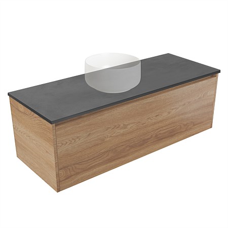 Elementi Sienna 1200mm Graphite Concrete Top Wall-Hung Vanity Southern Oak Timberland