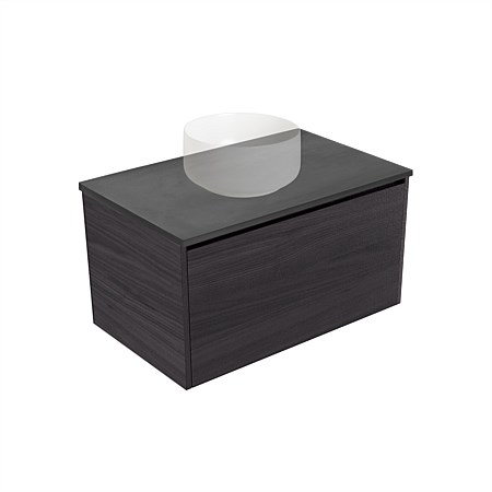 Elementi Sienna 750mm Graphite Concrete Top Wall-Hung Vanity Fiordland Elm Wilderness