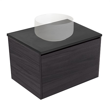 Elementi Sienna 600mm Graphite Concrete Top Wall-Hung Vanity Fiordland Elm Wilderness