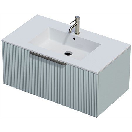 St Michel Flo 50 Console 900mm Wall-Hung Vanity Villa Blue Matte