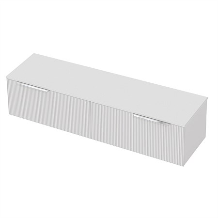 St Michel Flo 50 Benchtop 1800mm 2 Drawer Wall-Hung Vanity White with Cherry Pie Top RH Basin