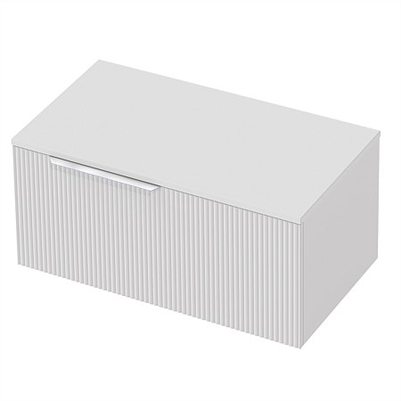 St Michel Flo 50 Benchtop 900mm Wall-Hung Vanity White with Cherry Pie Top LH Basin