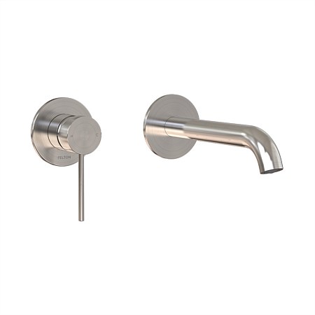 Felton Linea Wall Mounted Basin Bath Mixer Brushed Nickel