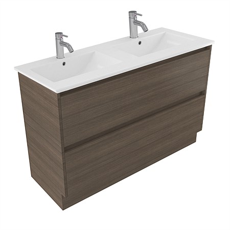 Elementi Sienna 1200mm 2 Drawer Vitreous China Vanity Charred Oak