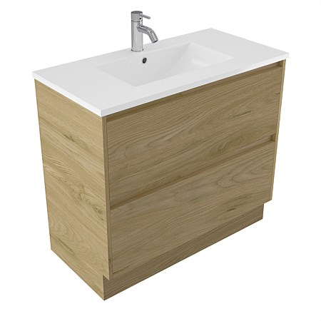 Elementi Sienna 900mm 2 Drawer Vitreous China Vanity French Oak Velvet