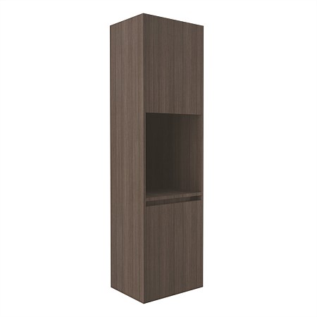 Elementi Sienna 1600mm Open Shelf Tall Cabinet Left Charred Oak