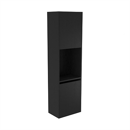Elementi Sienna 1600mm Open Shelf Tall Cabinet Right Black Timberland
