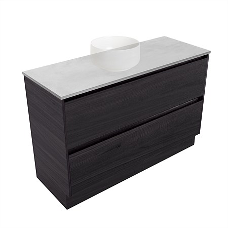 Elementi Sienna 1200mm Grey Concrete Top 2 Drawer Vanity Fiordland Elm Wilderness