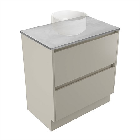 Elementi Sienna 750mm Grey Concrete Top 2 Drawer Vanity Dawn Grey