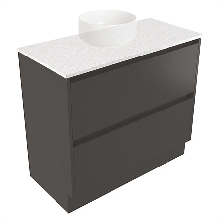 Elementi Sienna 900mm 2 Drawer Vanity Motion Elestone Flat Top Bullet
