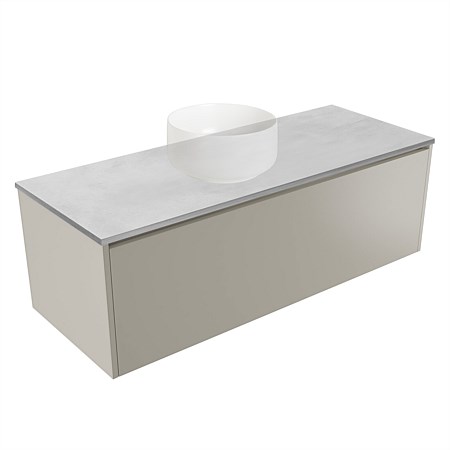 Elementi Sienna 1200mm Grey Concrete Top 2 Drawer Wall-Hung Vanity Dawn Grey