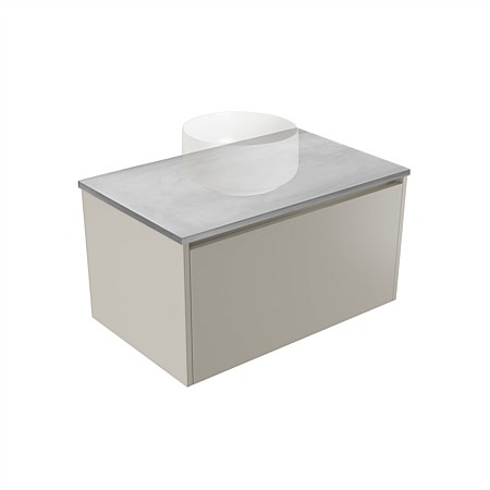 Elementi Sienna 750mm Grey Concrete Top 2 Drawer Wall-Hung Vanity Dawn Grey