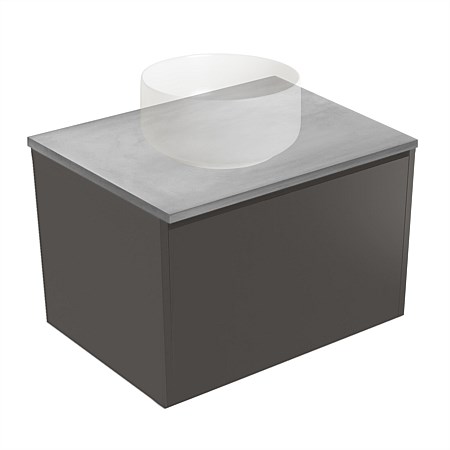 Elementi Sienna 600mm Grey Concrete Top 2 Drawer Wall-Hung Vanity Bullet