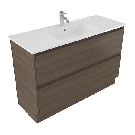 Elementi Sienna 1200mm 2 Drawer Polymarble Vanity Charred Oak