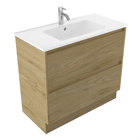 Elementi Sienna 900mm 2 Drawer Polymarble Vanity French Oak Velvet