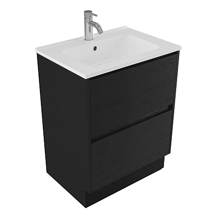 Elementi Sienna 600mm 2 Drawer Polymarble Vanity Black Timberland
