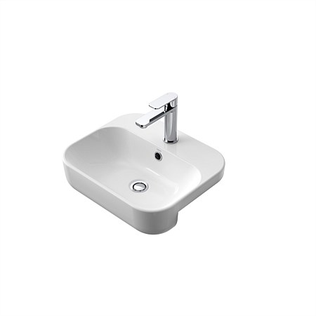 Caroma Luna 450mm Semi-recessed Basin White