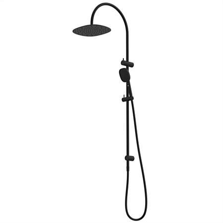 Caroma Contura II Rail Shower with Overhead Matte Black