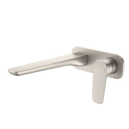 Caroma Contura II Wall Basin / Bath Mixer 220mm Brushed Nickel