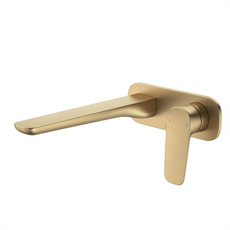 Caroma Contura II Wall Basin / Bath Mixer 220mm Brushed Brass