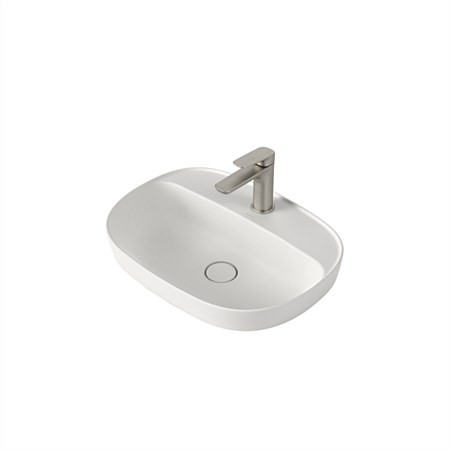 Caroma Contura II 530mm Inset Basin with Tap Landing Matte White