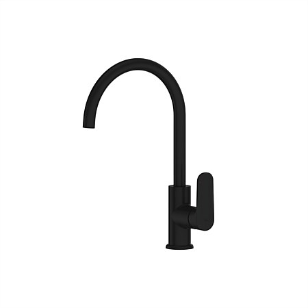 Greens Optimus Goosneck Sink Mixer PVD Matte Black