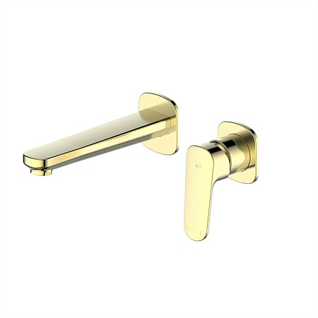 Greens Optimus Wall Basin Mixer PVD Brushed Brass